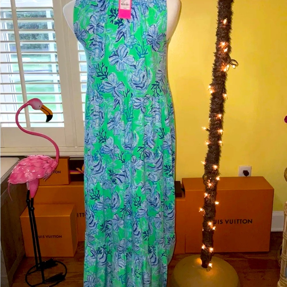 Lilly Pulitzer NWT 🦄 Malone Maxi Keepin It Reel 🦄 Size XXS - Picture 7 of 16